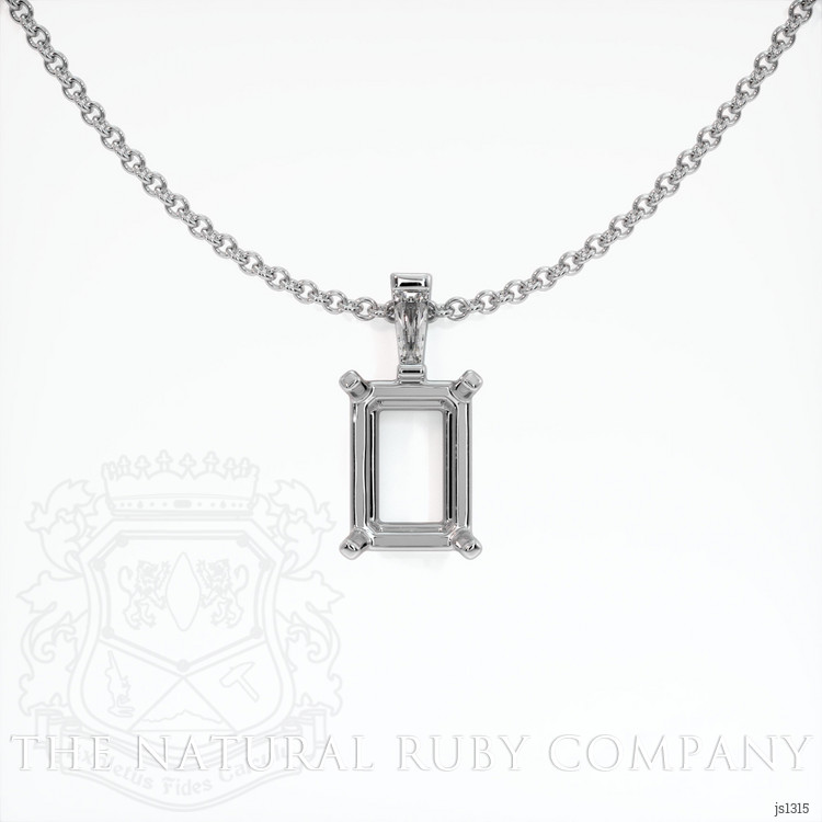 14K White Gold Accent Stones Pendant Setting