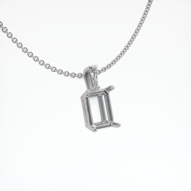 14K White Gold Accent Stones Pendant Setting