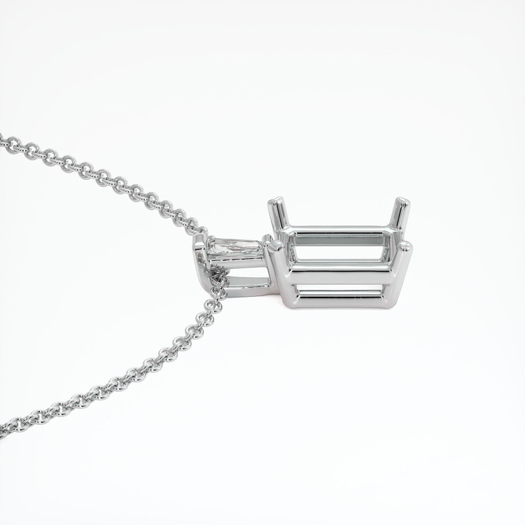 14K White Gold Accent Stones Pendant Setting