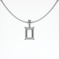 Accent Stones Emerald Pendant 1.59 Ct., 18K White Gold Combination Setting