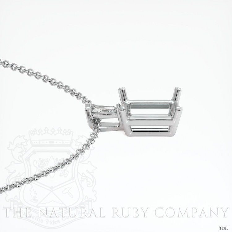 18K White Gold Accent Stones Pendant Setting