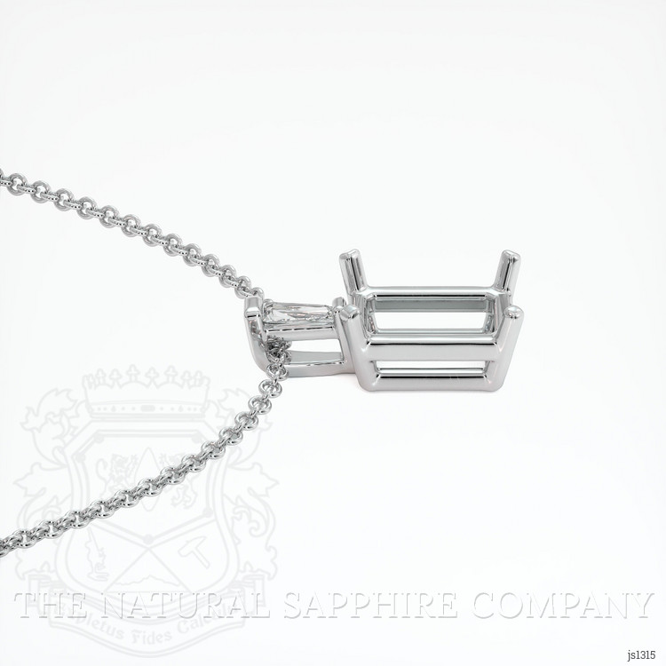 18K White Gold Accent Stones Pendant Setting