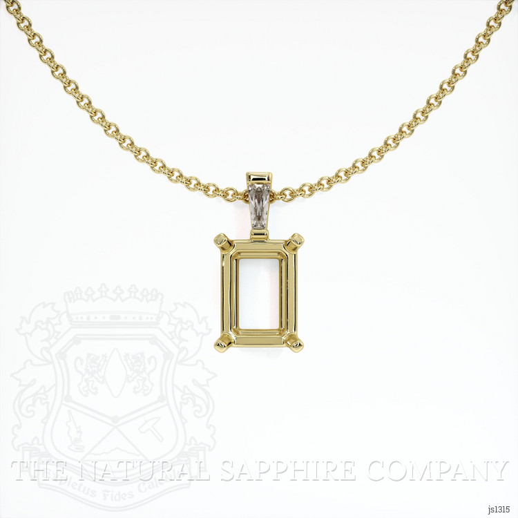 14K Yellow Gold Accent Stones Pendant Setting