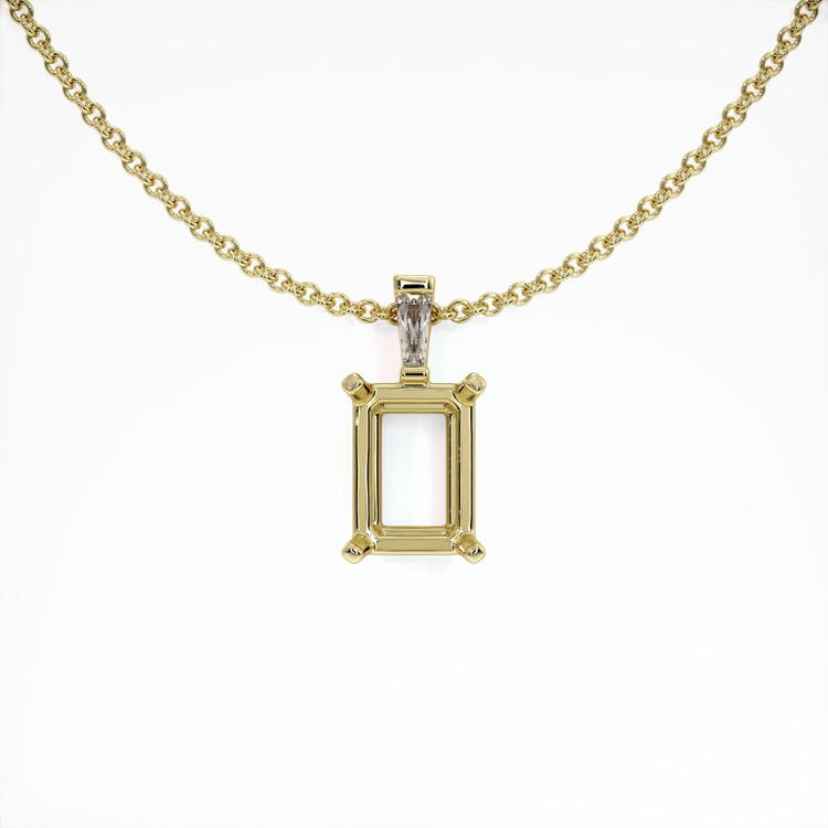 14K Yellow Gold Accent Stones Pendant Setting