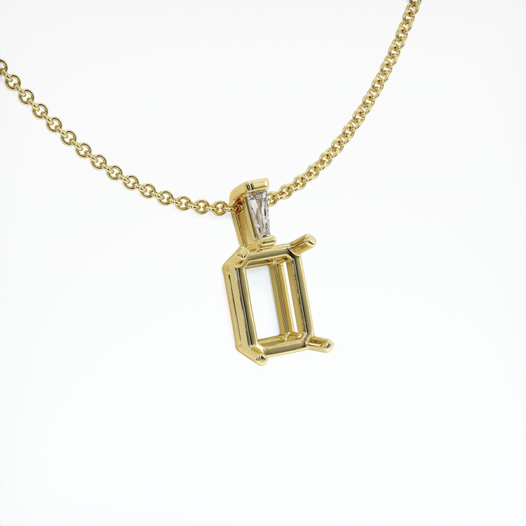 14K Yellow Gold Accent Stones Pendant Setting
