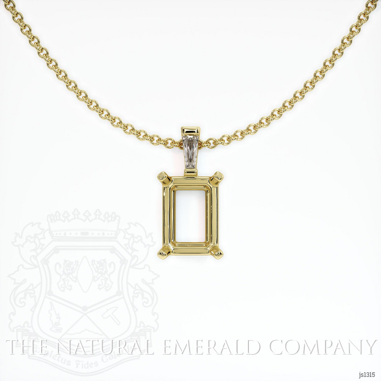 Accent Stones Emerald Pendant 2.62 Ct., 18K Yellow Gold