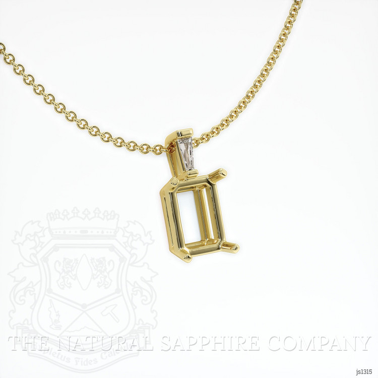 18K Yellow Gold Accent Stones Pendant Setting