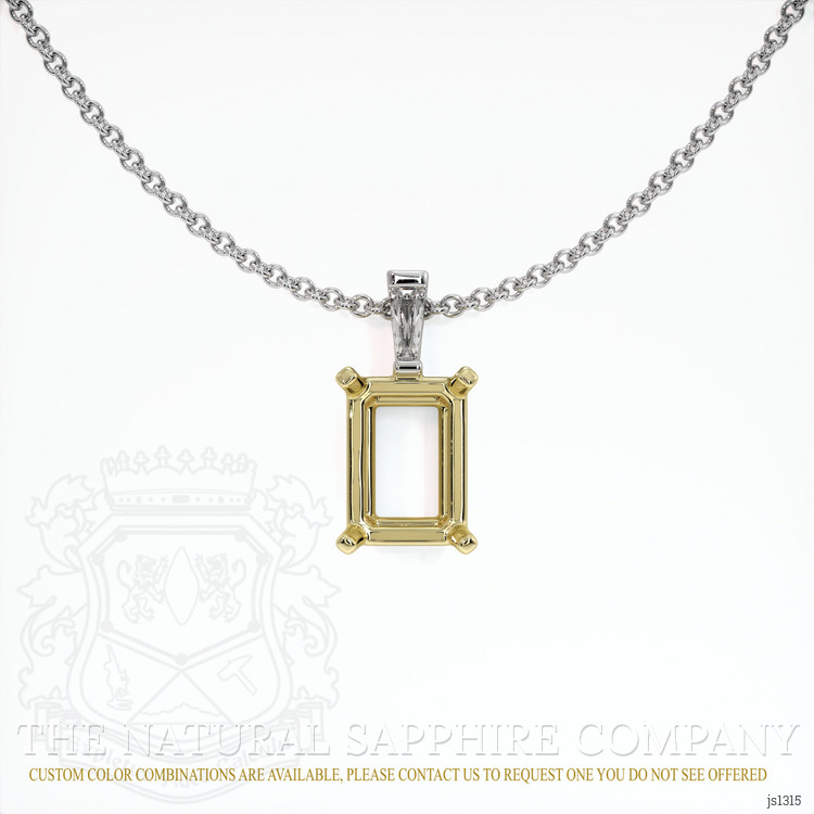 14K Yellow & White Accent Stones Pendant Setting