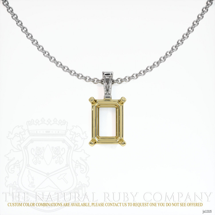 14K Yellow & White Accent Stones Pendant Setting