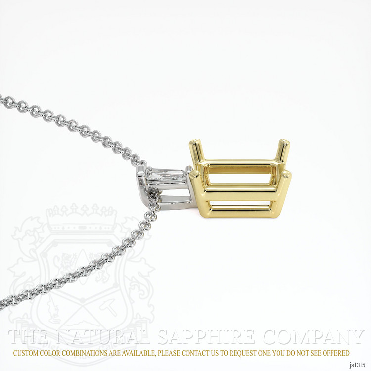 14K Yellow & White Accent Stones Pendant Setting