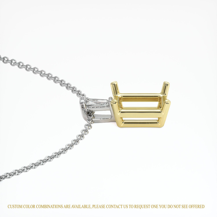 14K Yellow & White Accent Stones Pendant Setting