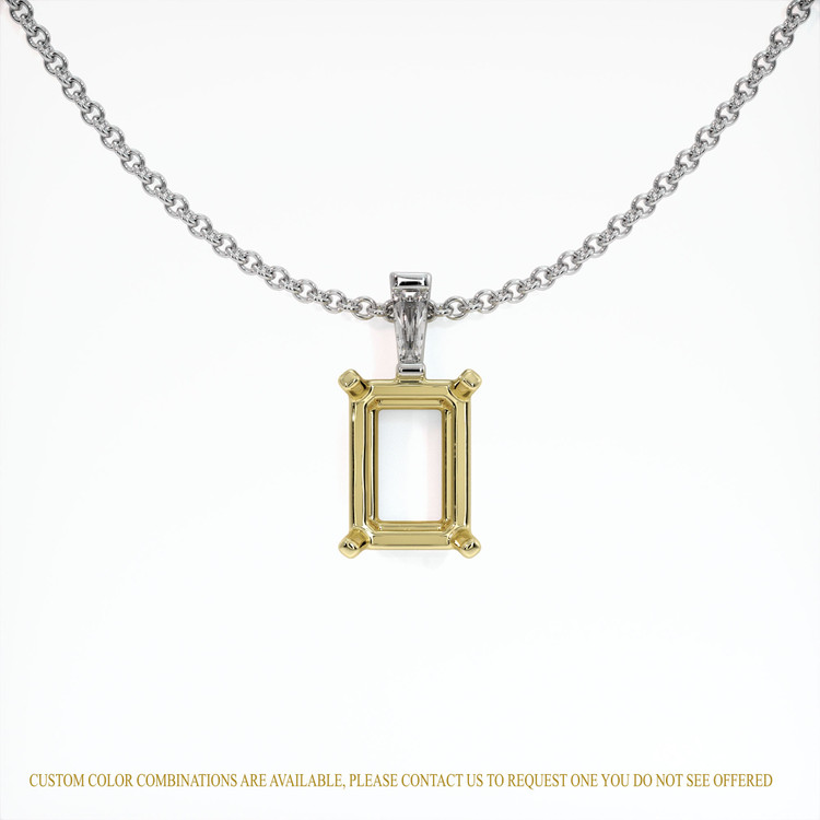 18K Yellow & White Accent Stones Pendant Setting