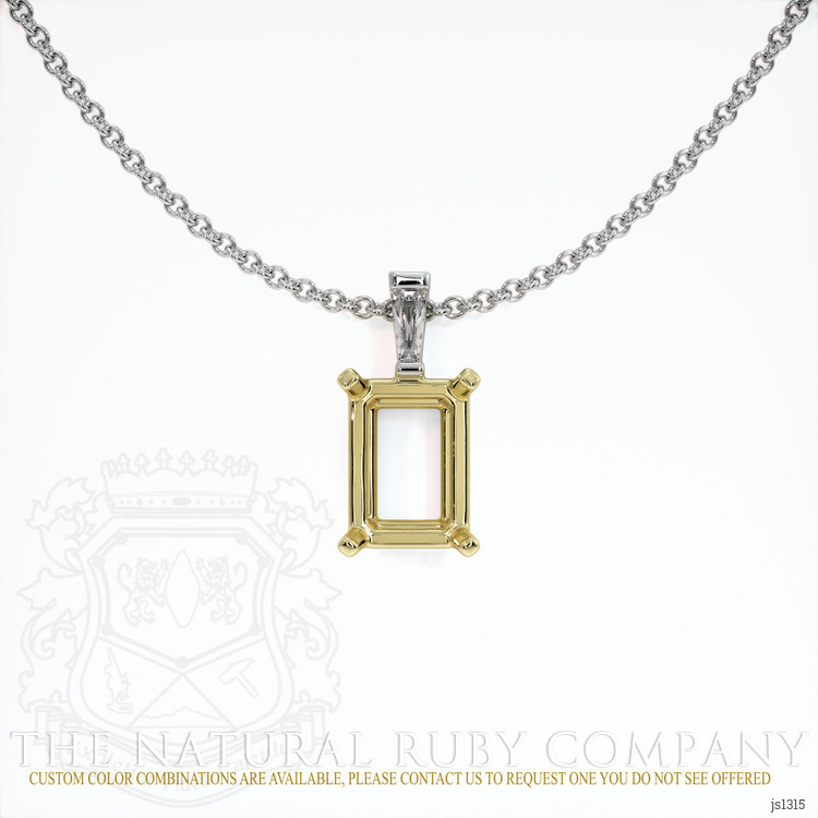 18K Yellow & White Accent Stones Pendant Setting