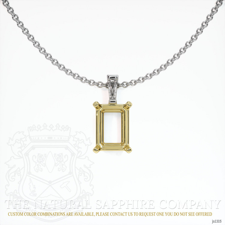 18K Yellow & White Accent Stones Pendant Setting