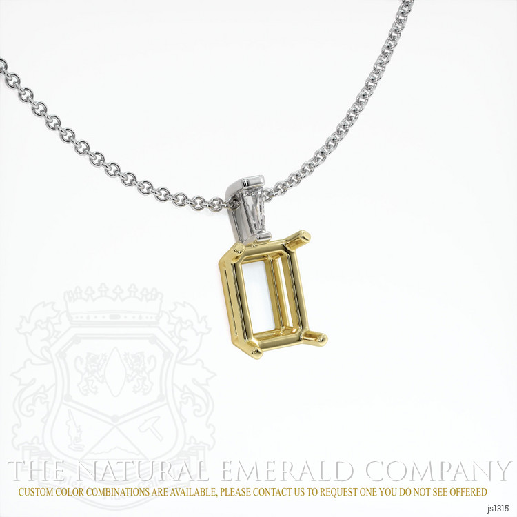 18K Yellow & White Accent Stones Pendant Setting