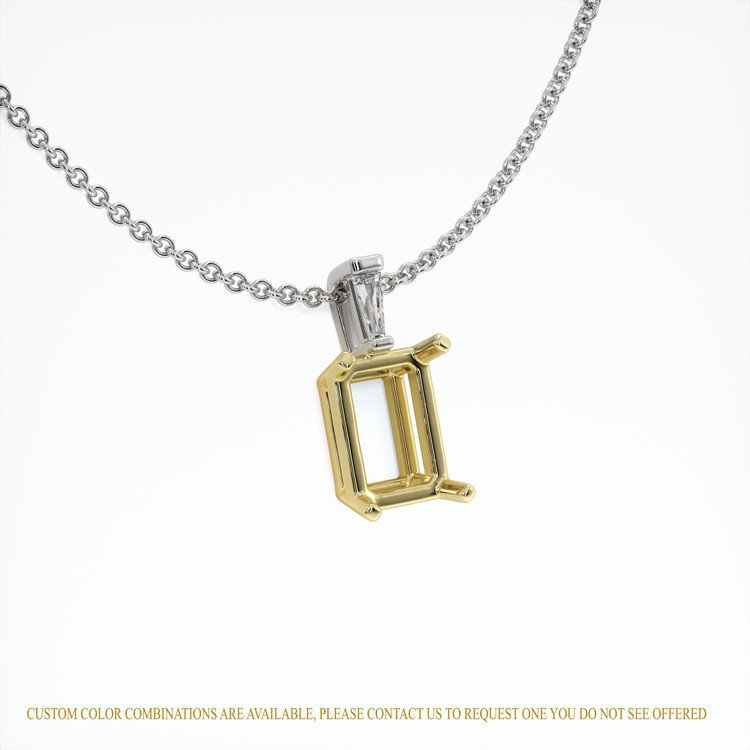 18K Yellow & White Accent Stones Pendant Setting