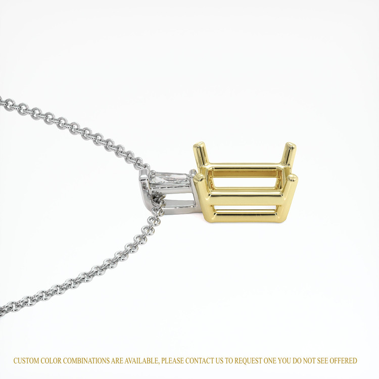 18K Yellow & White Accent Stones Pendant Setting