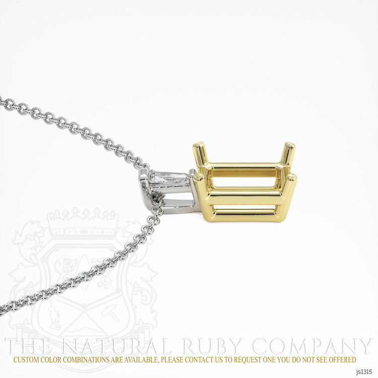 18K Yellow & White Accent Stones Pendant Setting