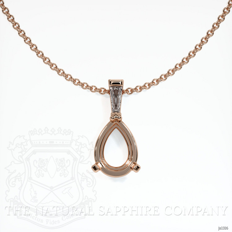 14K Rose Gold Accent Stones Pendant Setting
