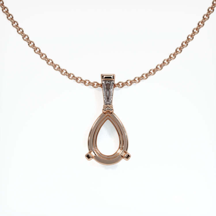 14K Rose Gold Accent Stones Pendant Setting