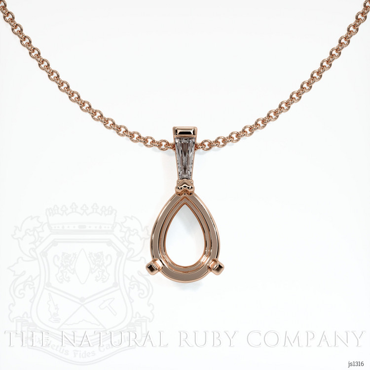 14K Rose Gold Accent Stones Pendant Setting