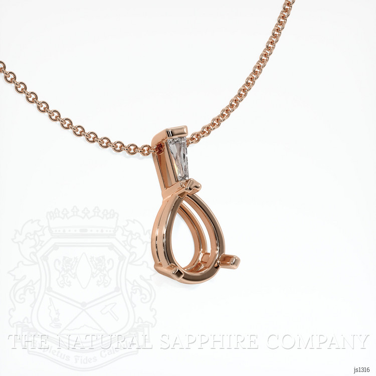 14K Rose Gold Accent Stones Pendant Setting