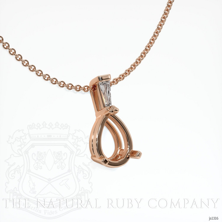 14K Rose Gold Accent Stones Pendant Setting