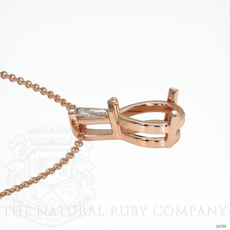 14K Rose Gold Accent Stones Pendant Setting