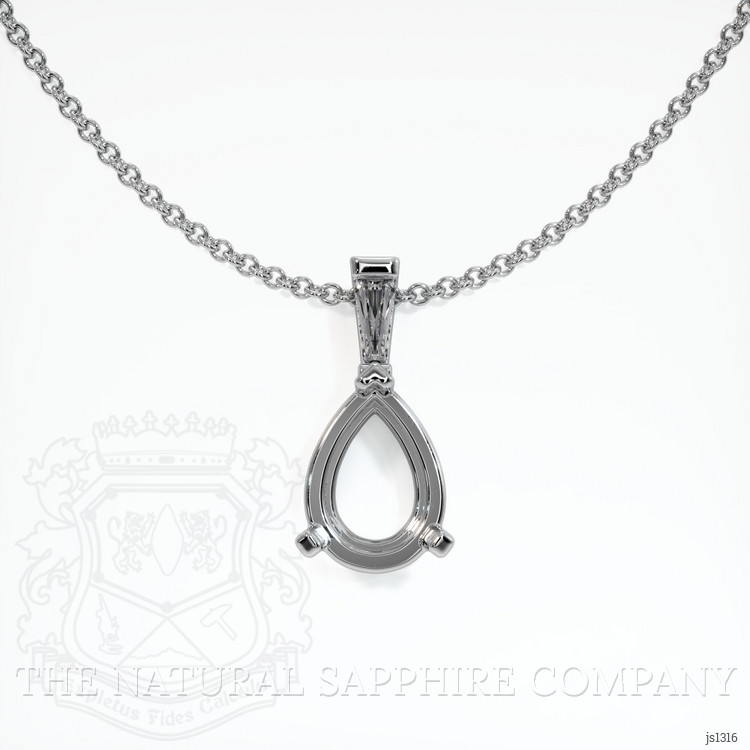 10K White Gold Accent Stones Pendant Setting