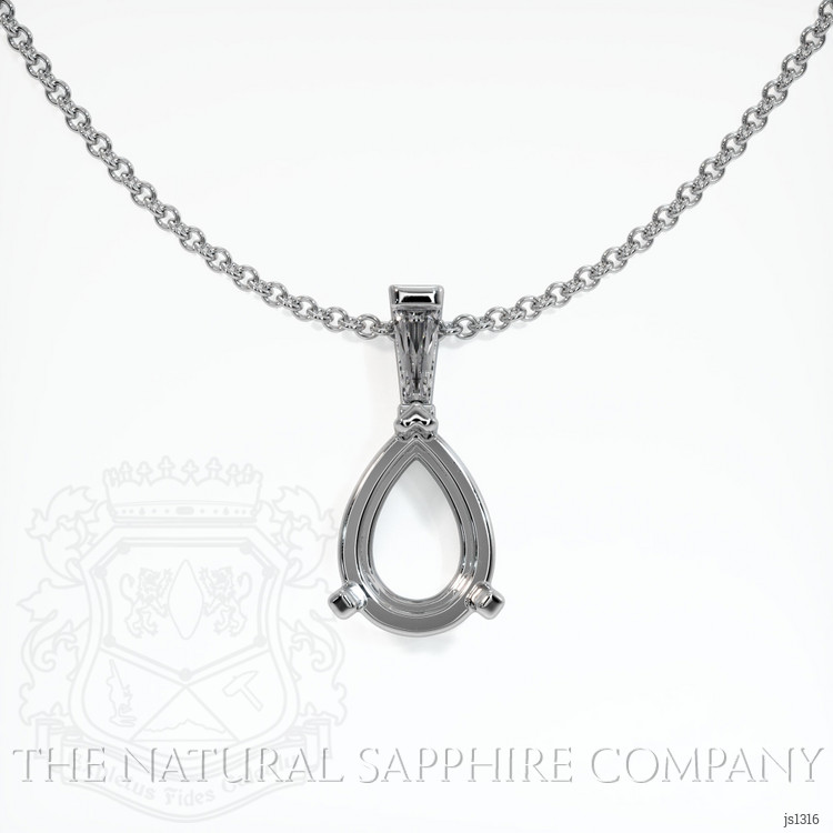 14K White Gold Accent Stones Pendant Setting