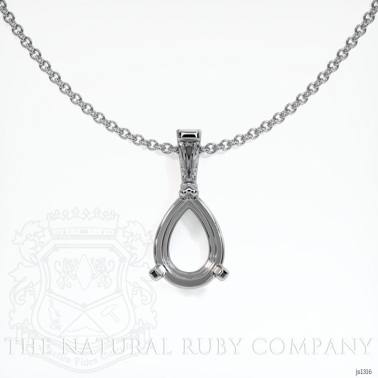 14K White Gold Accent Stones Pendant Setting