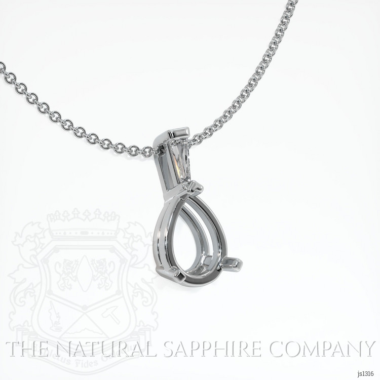 14K White Gold Accent Stones Pendant Setting