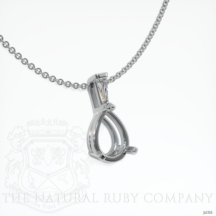 14K White Gold Accent Stones Pendant Setting