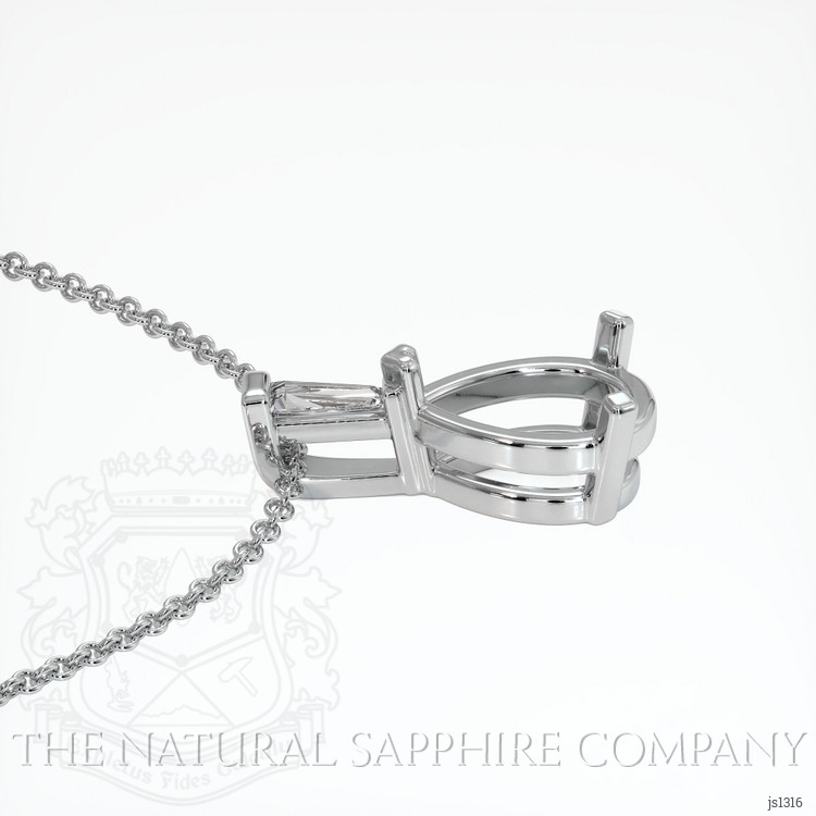 14K White Gold Accent Stones Pendant Setting