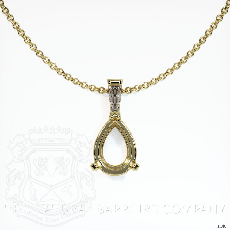 14K Yellow Gold Accent Stones Pendant Setting