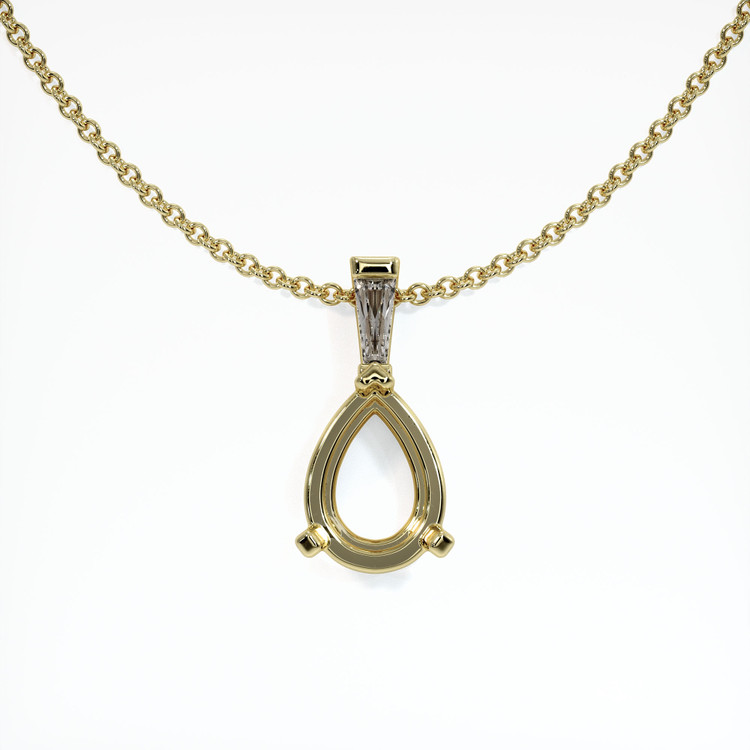 14K Yellow Gold Accent Stones Pendant Setting