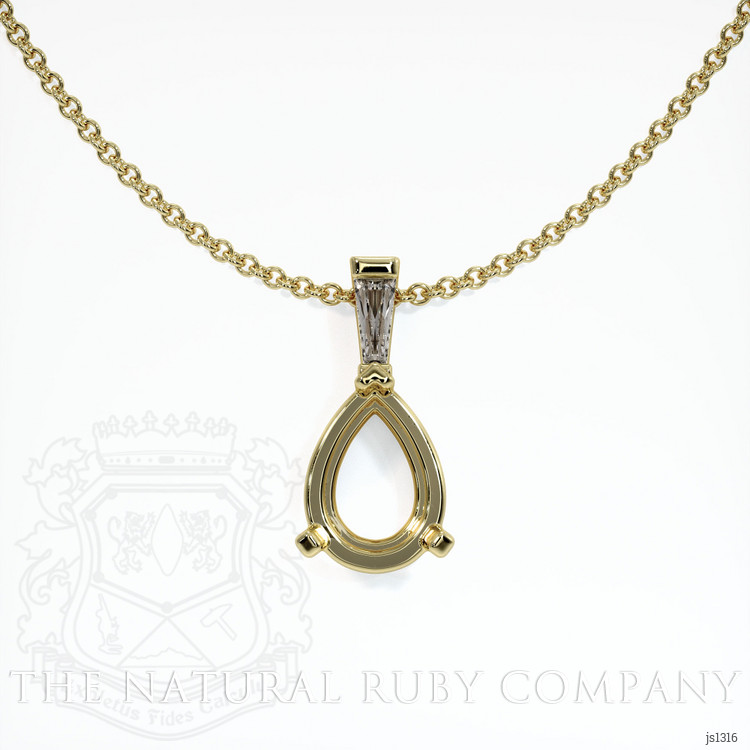 14K Yellow Gold Accent Stones Pendant Setting