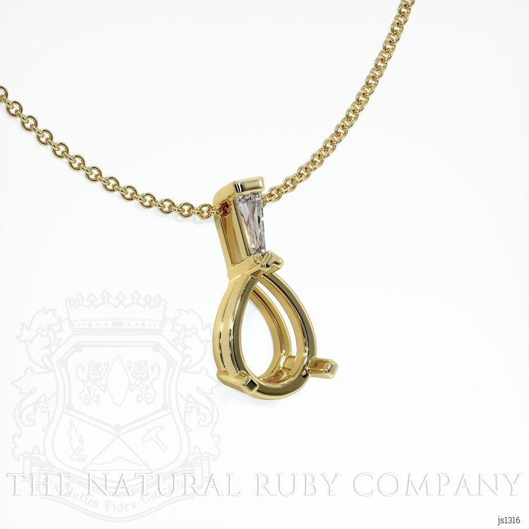 14K Yellow Gold Accent Stones Pendant Setting