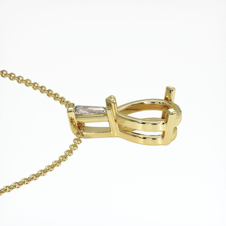 14K Yellow Gold Accent Stones Pendant Setting