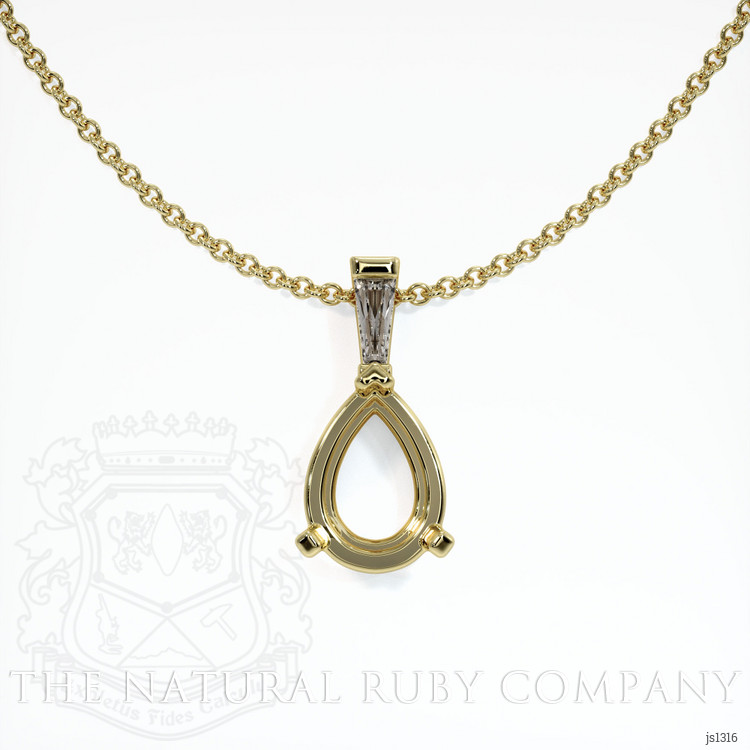 18K Yellow Gold Accent Stones Pendant Setting