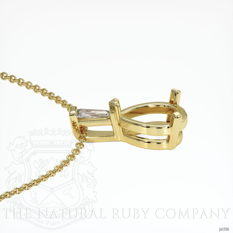 18K Yellow Gold Accent Stones Pendant Setting