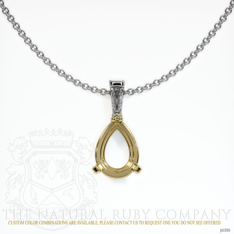 14K Yellow & White Accent Stones Pendant Setting