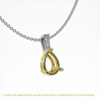 14K Yellow & White Accent Stones Pendant Setting Image