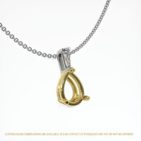 18K Yellow & White Accent Stones Pendant Setting Image