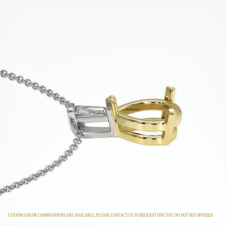 18K Yellow & White Accent Stones Pendant Setting