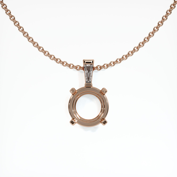 14K Rose Gold Accent Stones Pendant Setting