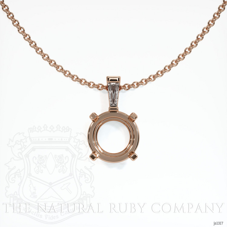 14K Rose Gold Accent Stones Pendant Setting