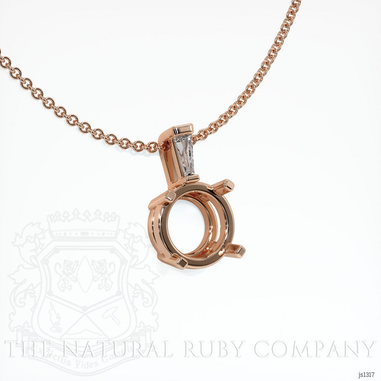 14K Rose Gold Accent Stones Pendant Setting