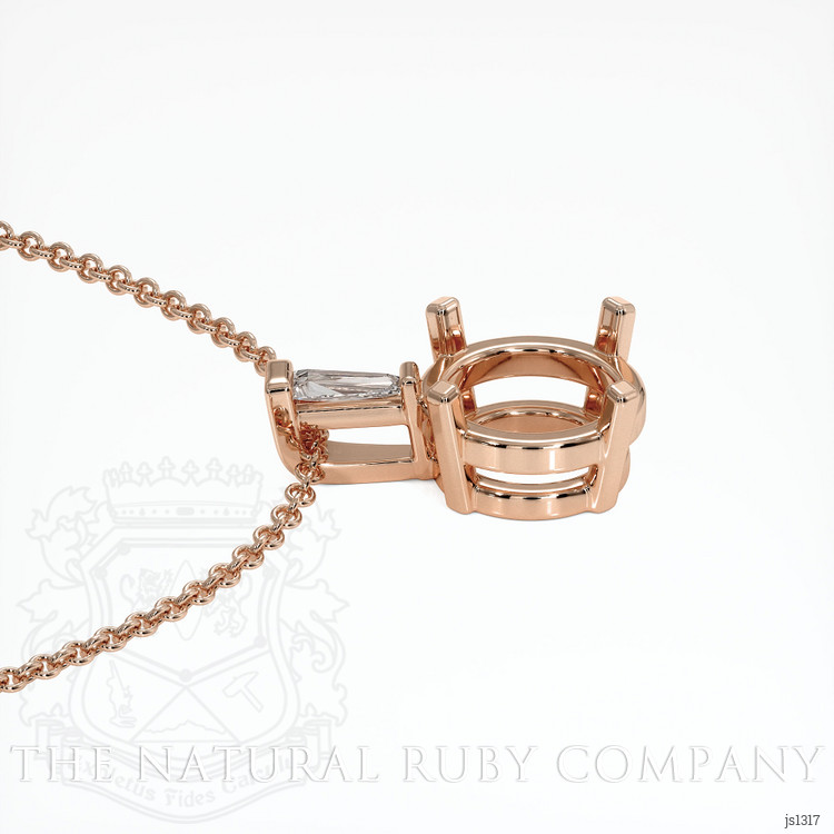 14K Rose Gold Accent Stones Pendant Setting