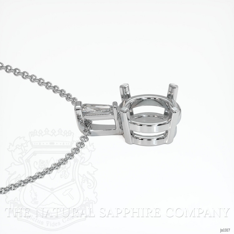 10K White Gold Accent Stones Pendant Setting